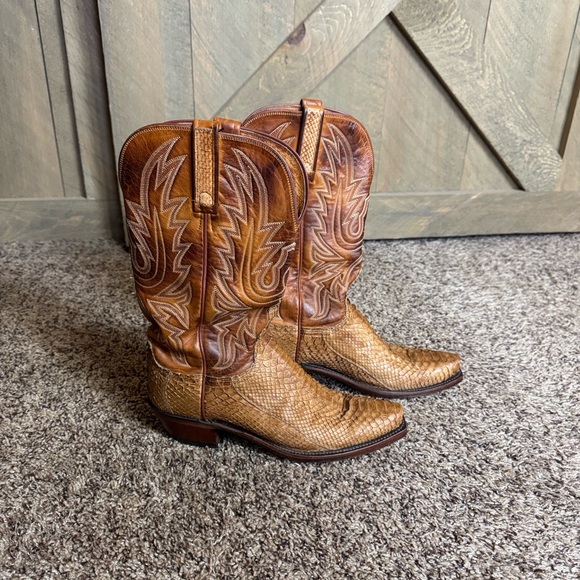 1883 Lucchese python and leather western boots Size 7 - Picture 5 of 15